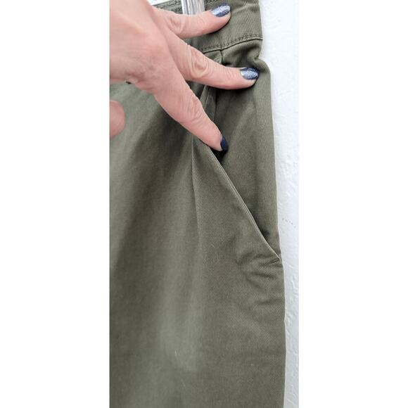Gap Womens Straight Up Khaki Army Green Stretch Cotton Twill Flat Front Pocket 6 - Picture 4 of 8